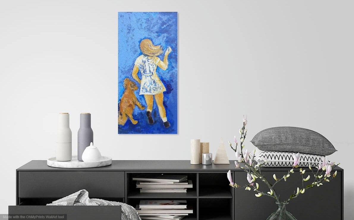 Acrylic Painting by Olga Megele titled Running Girl