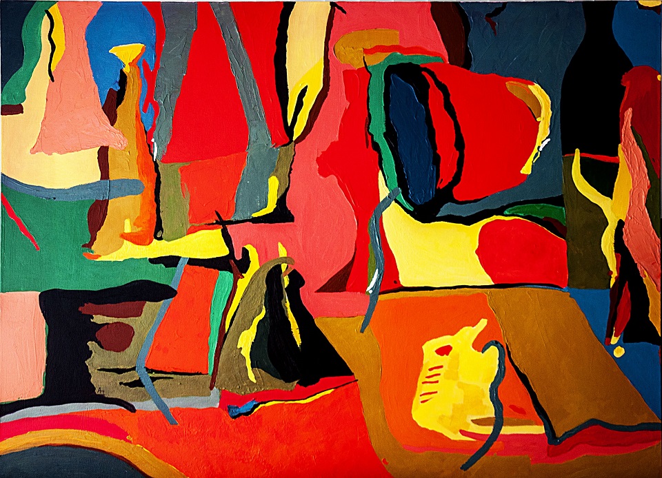 Acrylic Painting by Angela Iliadis titled Colourful Abstract