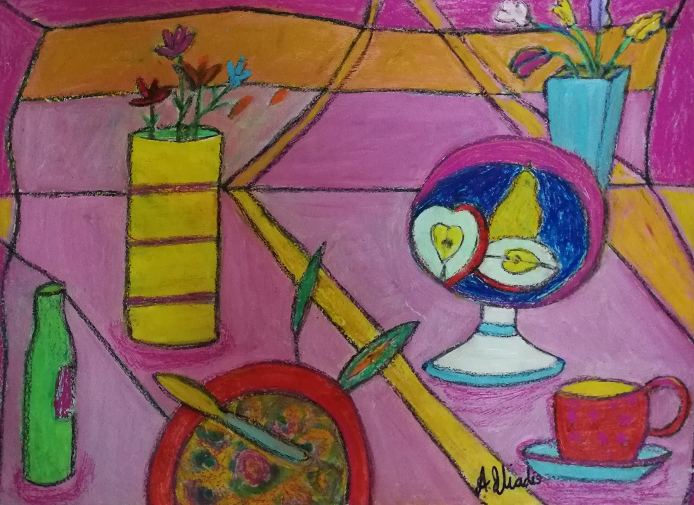 Acrylic Painting by Angela Iliadis titled Dinner Time   