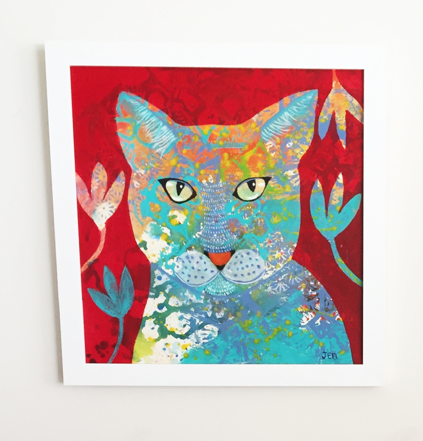 Mixed Media Painting by Jenny Ellis-Newman titled Well, Fancy Cat