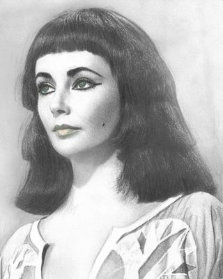 A Pencil painting by Lilly Antoneavic in the Realist style  depicting Portrait Woman with main colour being Grey and titled Cleopatra