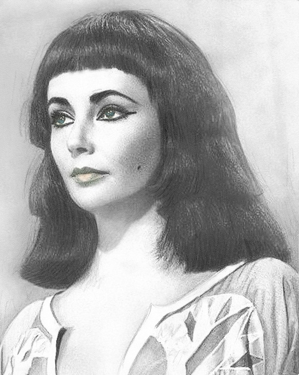 Pencil Painting by Lilly Antoneavic titled Cleopatra