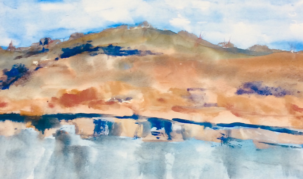 Watercolour Painting by Margaret Morgan Watkins titled The Blue Pool at Angourie