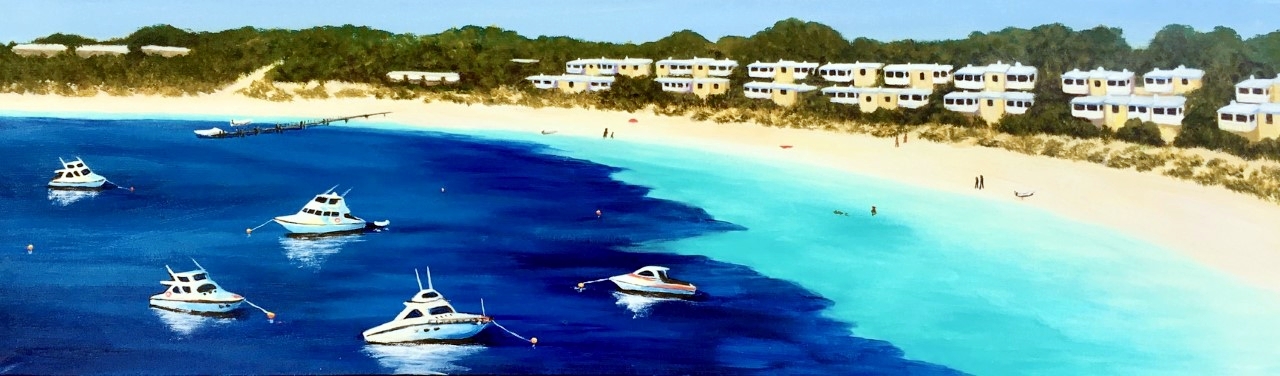 Acrylic Painting by Jenny Ellis-Newman titled Rottnest Island, WA