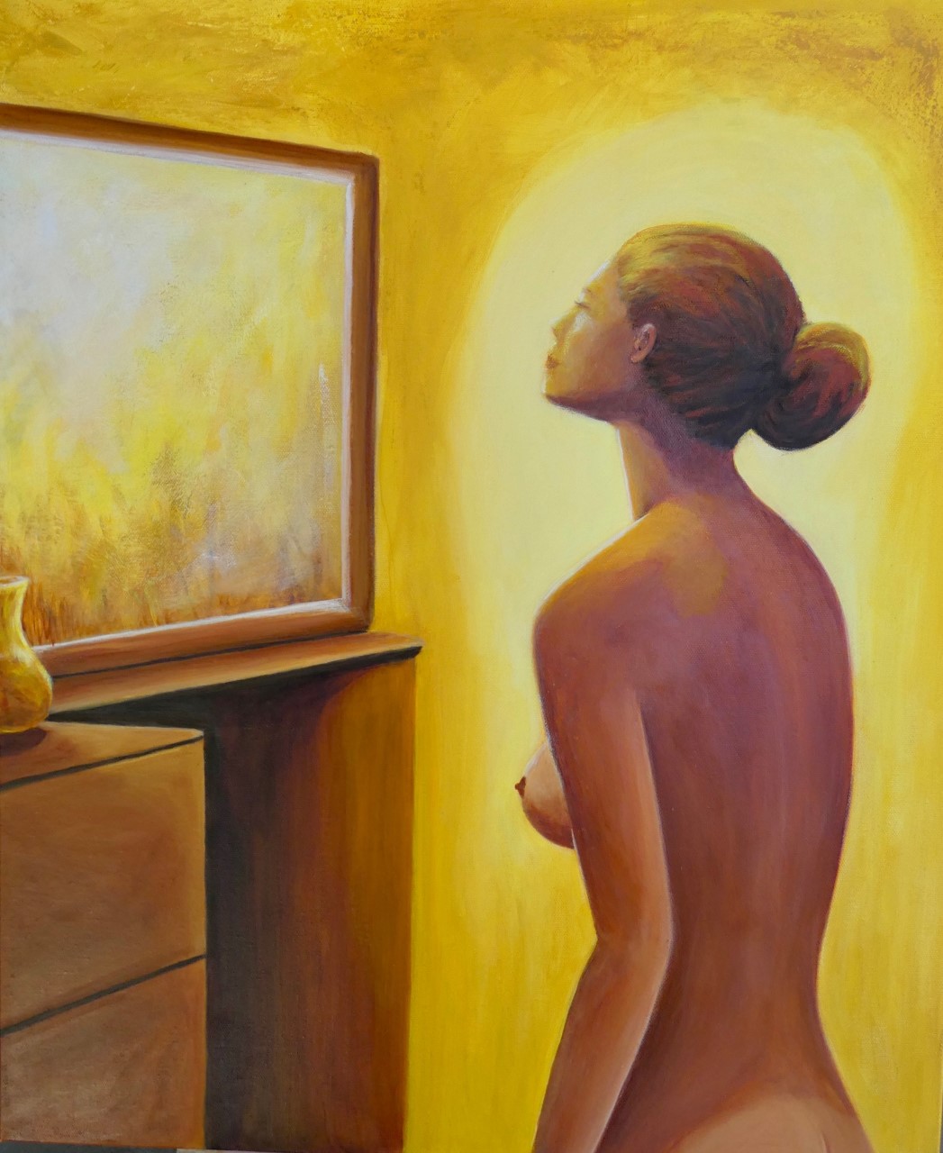 Acrylic Painting by Jenny Ellis-Newman titled Nude Woman Bathing