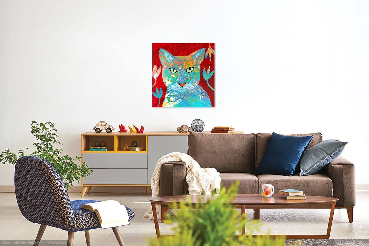 Mixed Media Painting by Jenny Ellis-Newman titled Well, Fancy Cat