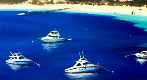 Acrylic Painting by Jenny Ellis-Newman titled Rottnest Island, WA