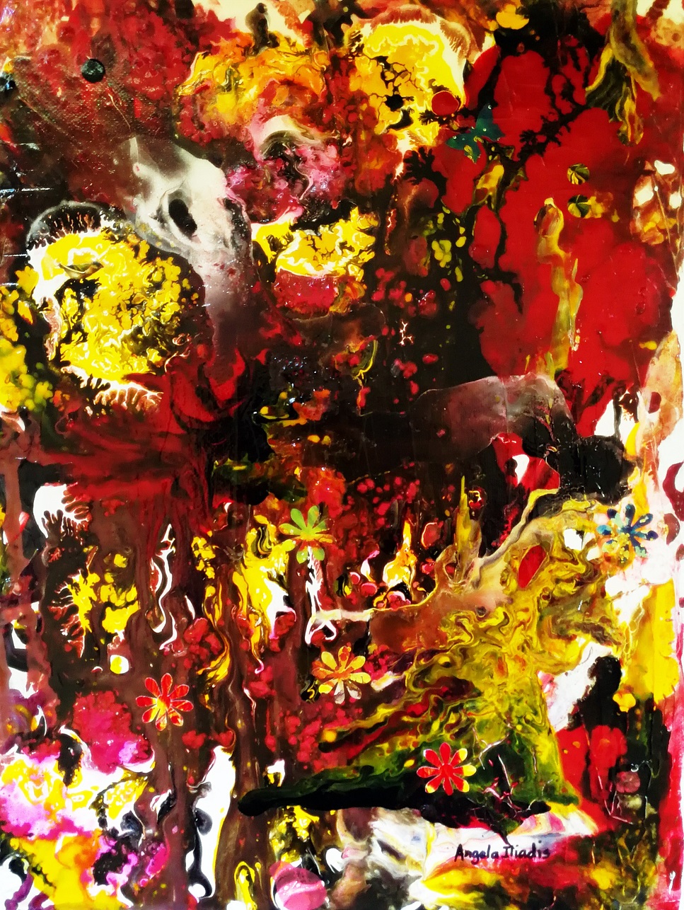 Acrylic Painting by Angela Iliadis titled My Secret Garden No. 2