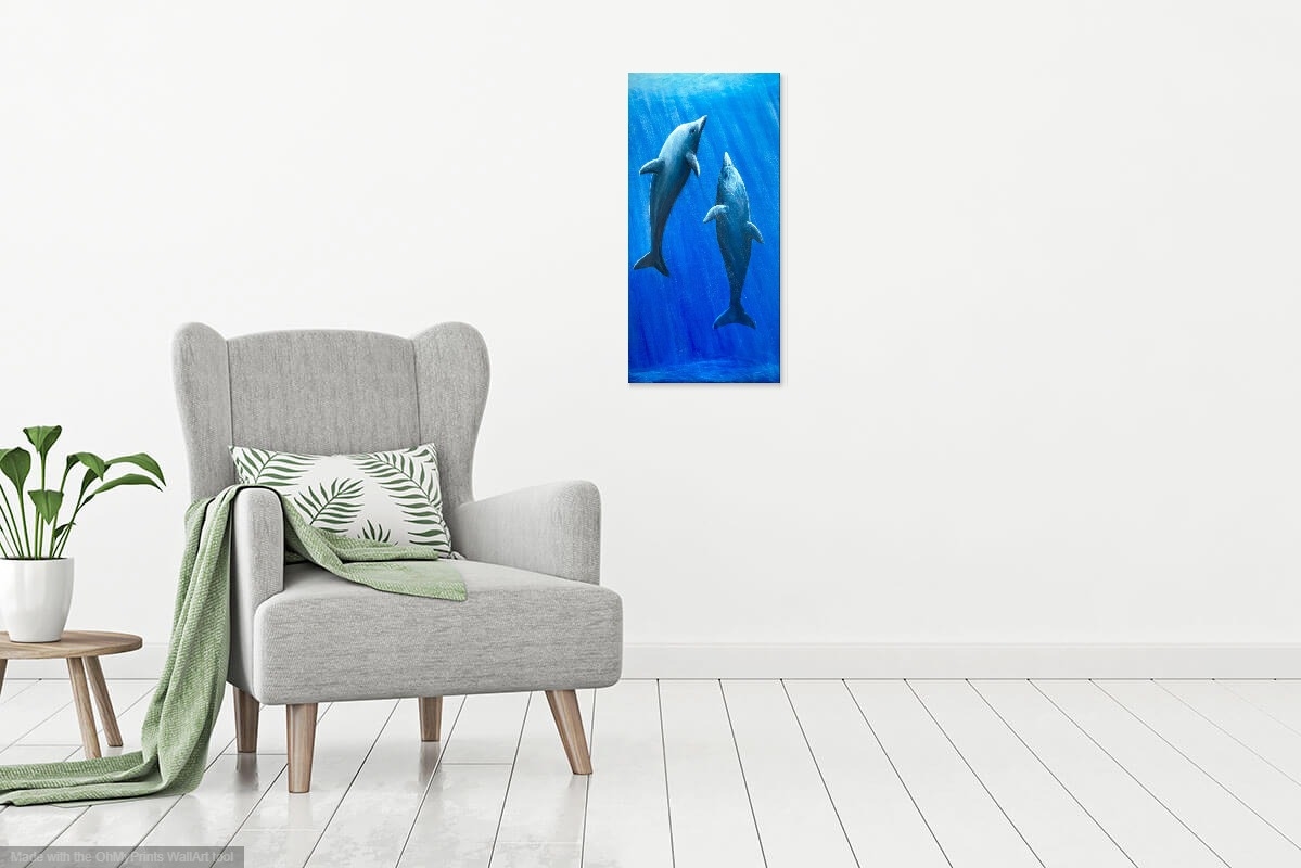 Acrylic Painting by Jenny Ellis-Newman titled Playful Dolphins