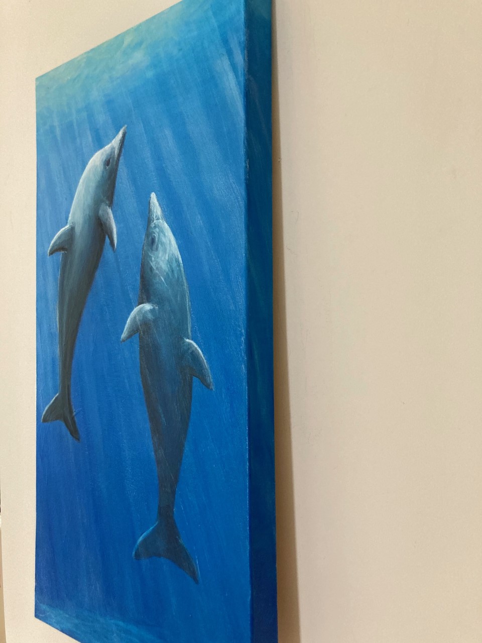Acrylic Painting by Jenny Ellis-Newman titled Playful Dolphins
