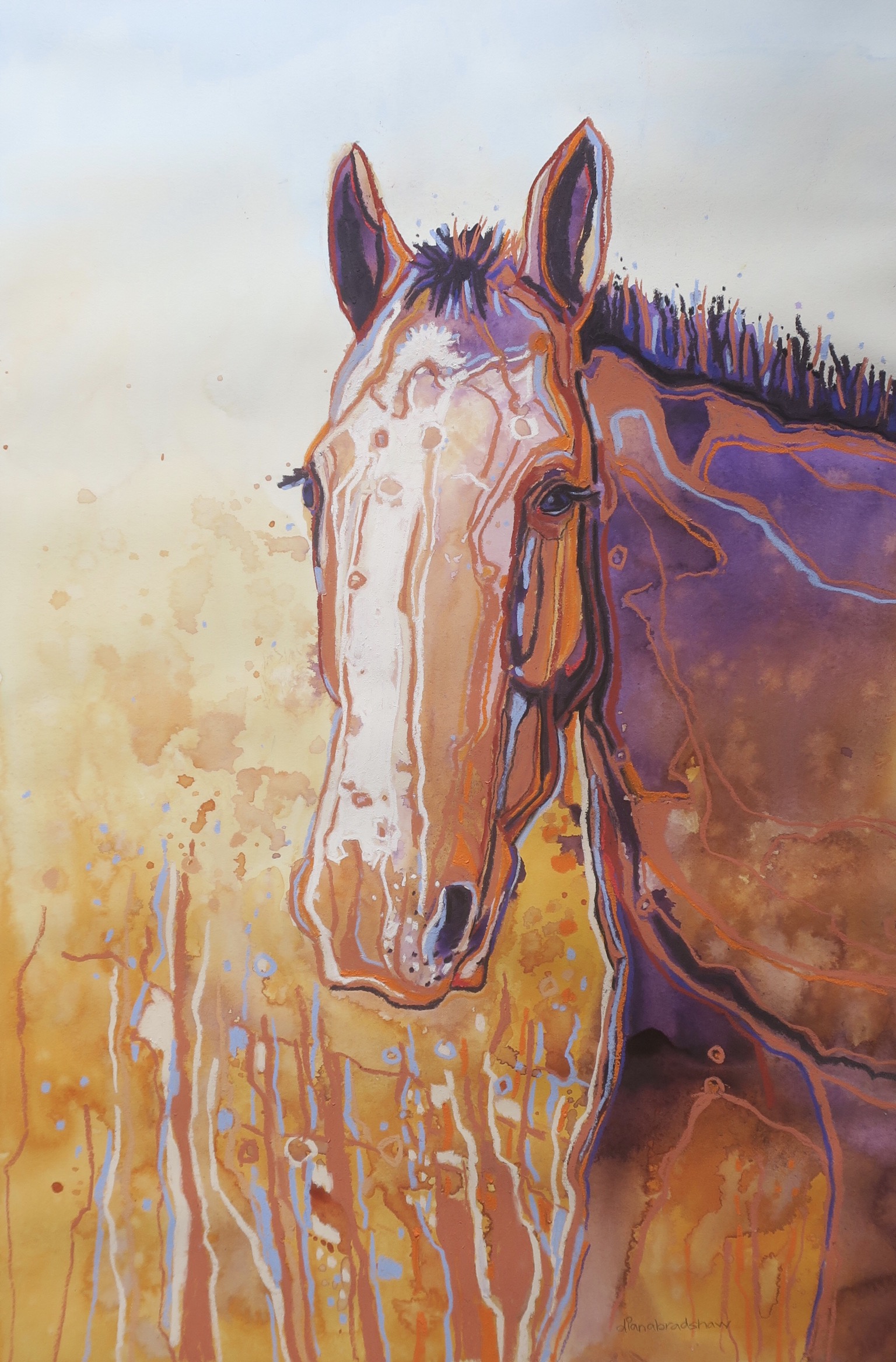Mixed Media Painting by Diana Bradshaw titled Rufus