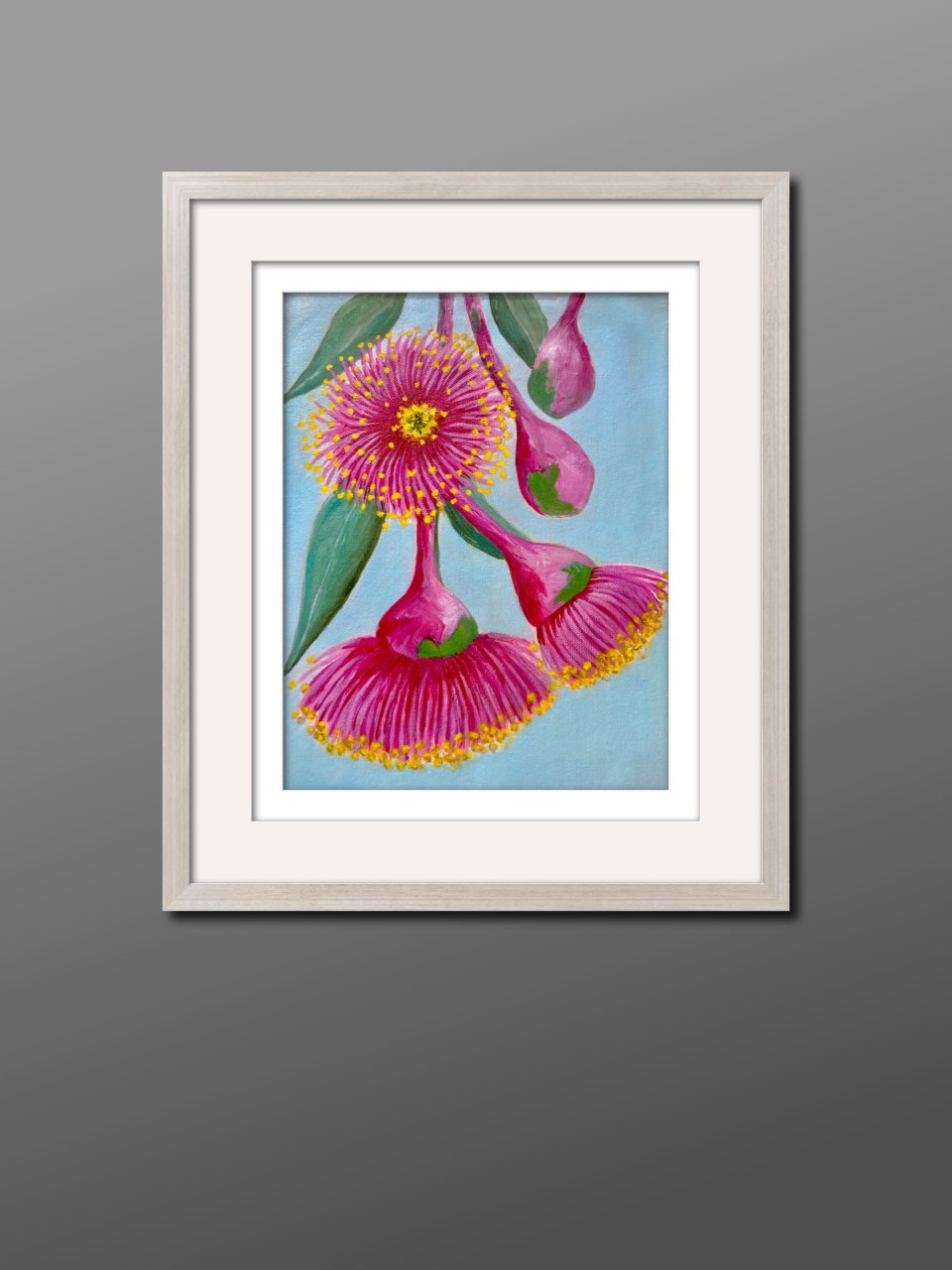Acrylic Painting by Jenny Ellis-Newman titled Eucalyptus Gum Blossom