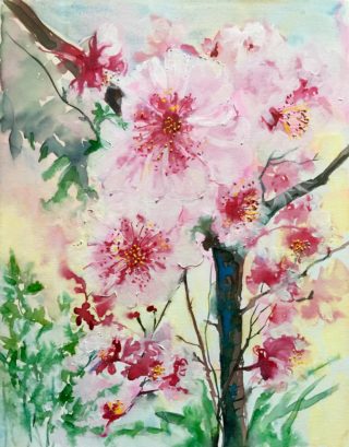 A Mixed Media painting by Helen Dubrovich in the Impressionist style  Flowers and titled Blossom Time