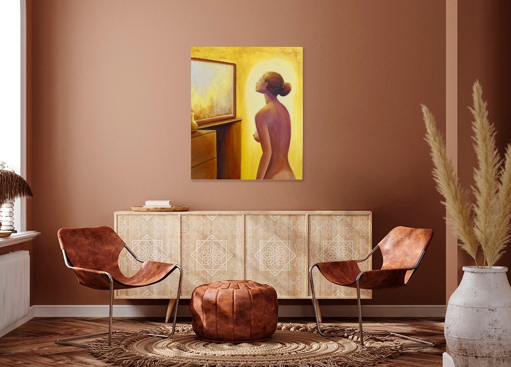 Acrylic Painting by Jenny Ellis-Newman titled Nude Woman Bathing