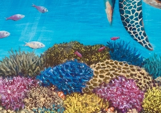 Acrylic Painting by Jenny Ellis-Newman titled Turtle
