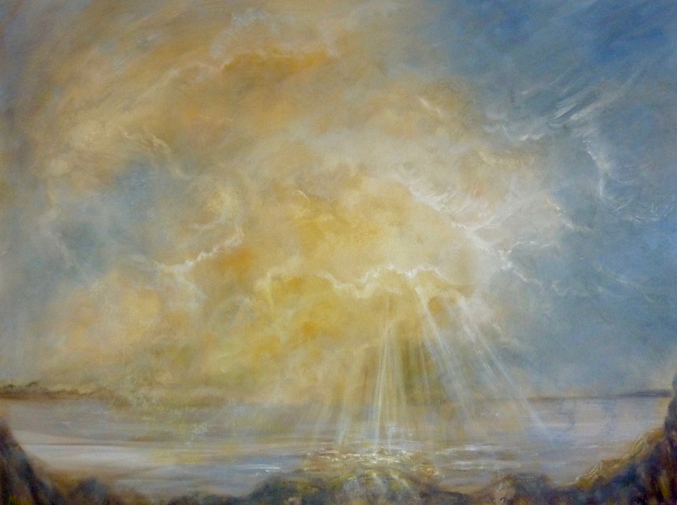  Painting by Cathy Yarwood-Mahy titled Cloud Whispers