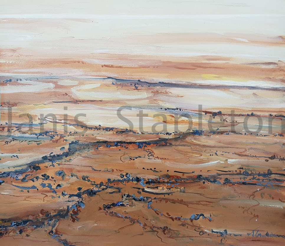 Acrylic Painting by Janis Stapleton titled Lake Eyre Study   