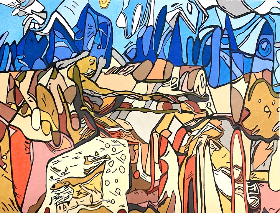 Mixed Media Painting by Richard Klekociuk titled High Country Autumn Symphony