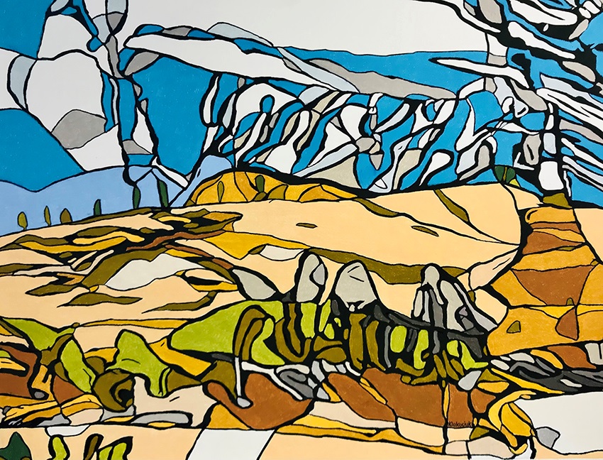 Mixed Media Painting by Richard Klekociuk titled Midlands Landscape