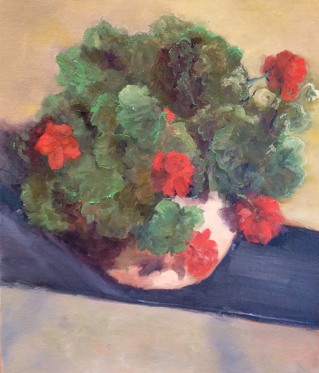 Oil Painting by Jeanette Akkanen titled Geraniums