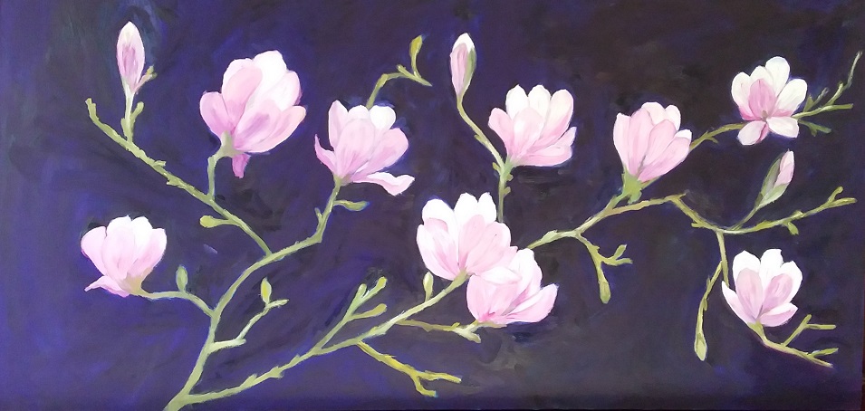  Painting by Jeanette Akkanen titled Magnolias