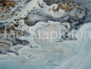An Acrylic painting by Janis Stapleton depicting Landscape Outback with main colour being Grey and titled Kimberley Coast