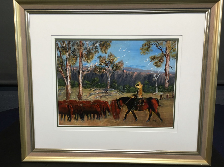 Acrylic Painting by Georgina Walsh titled The Drover