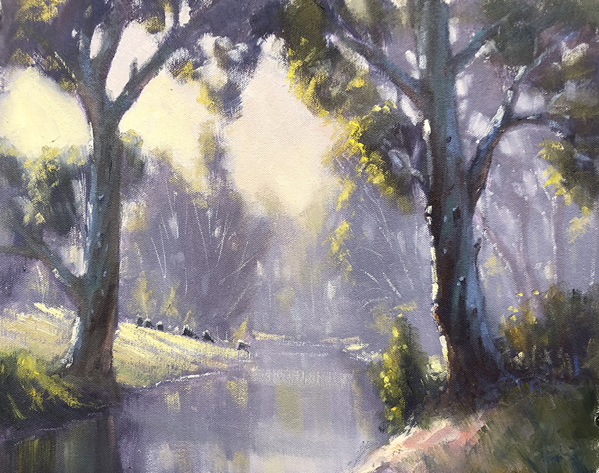 Oil Painting by John Rice titled Misty Morning On The Cudgegong