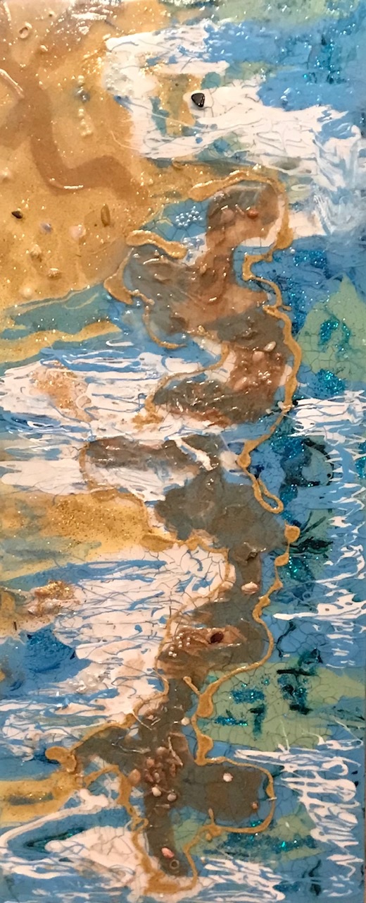Mixed Media Painting by Amal Khouri titled Submerged