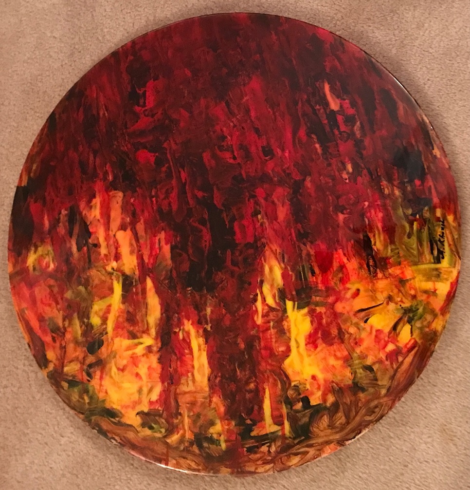 Mixed Media Painting by Amal Khouri titled Burning up