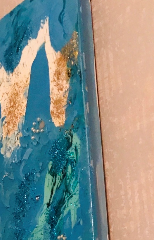 Mixed Media Painting by Amal Khouri titled The Sea knows no Borders