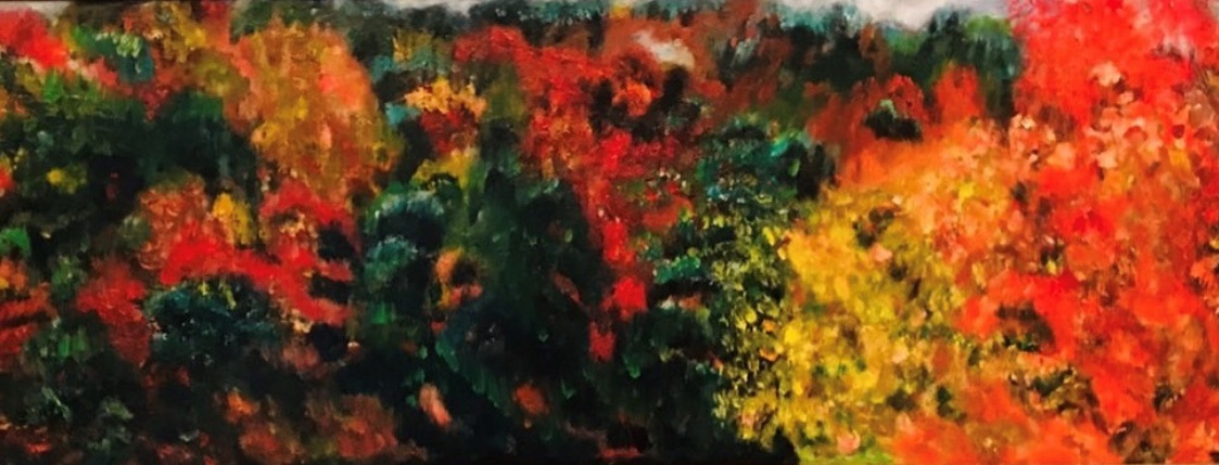 Mixed Media Painting by Amal Khouri titled Autumn Splendour
