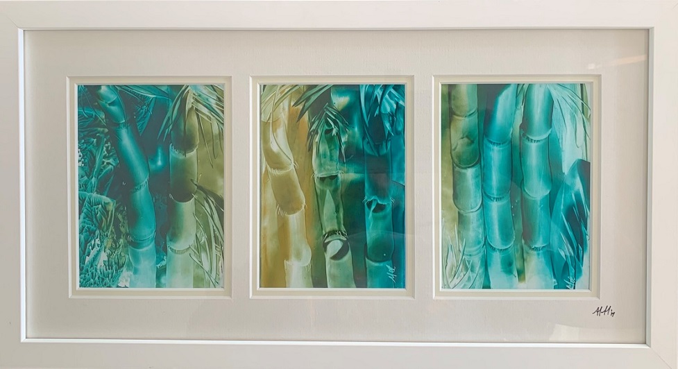 Mixed Media Painting by Melissa Martin titled Bambusa Spirit Triptych