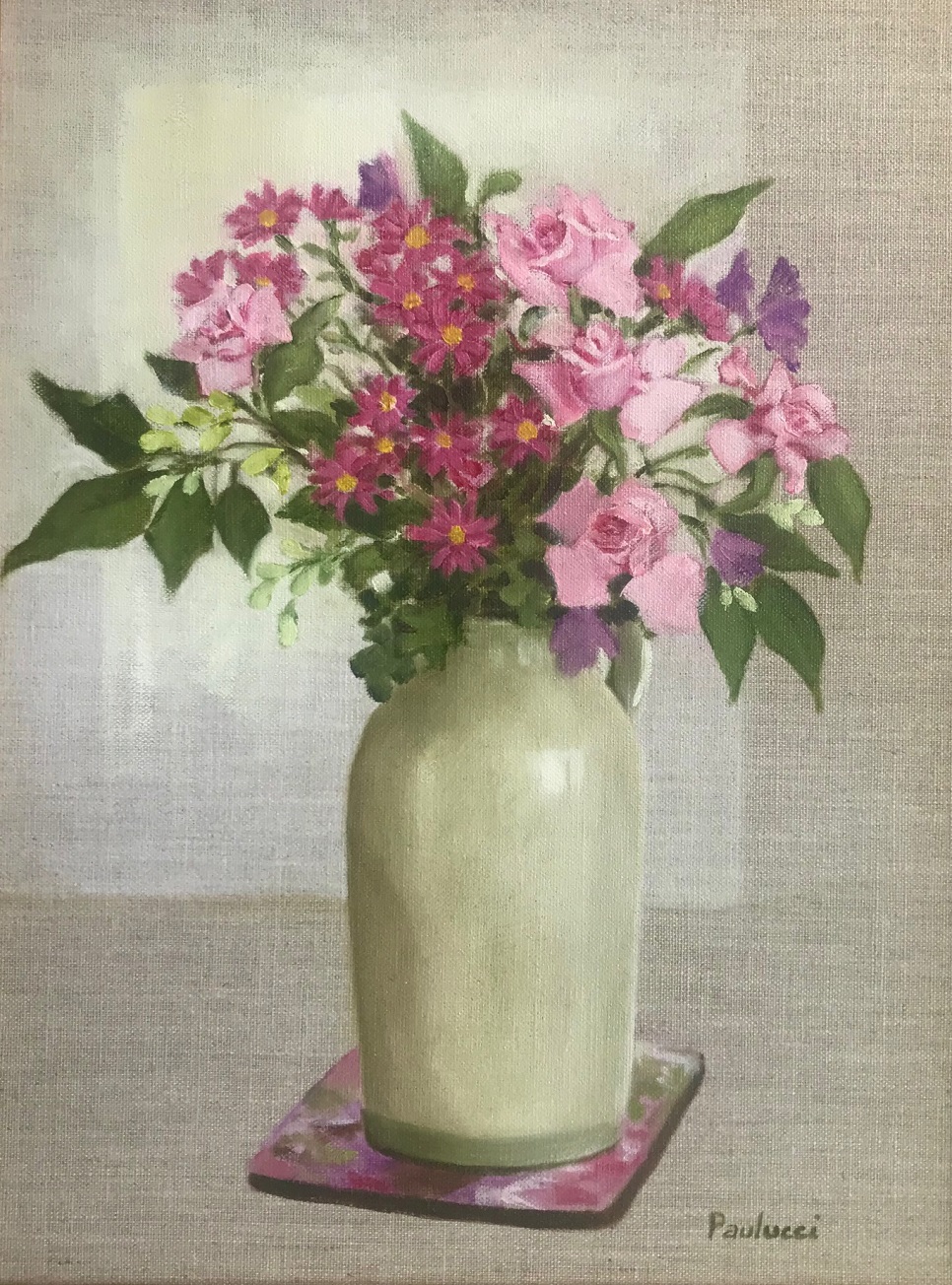 Acrylic Painting by Helen Paulucci titled Posy