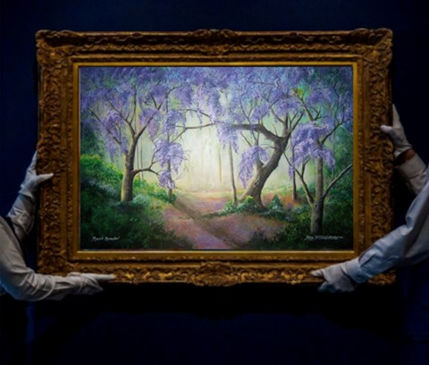 Acrylic Painting by Rex Woodmore titled Mauve Meander