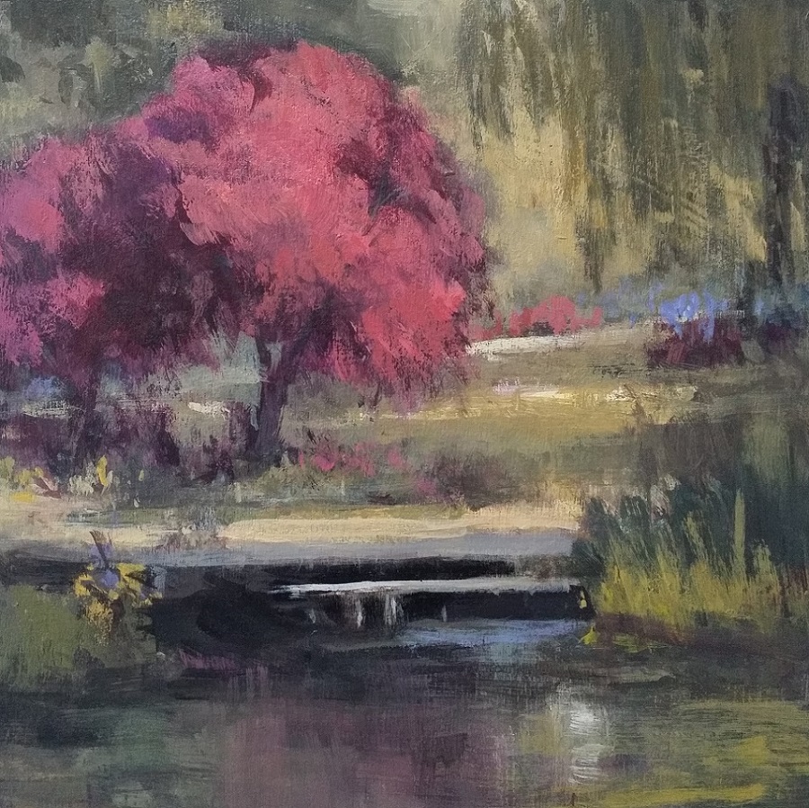 Oil Painting by Trish Bennett titled Magic Happens in the Gardens