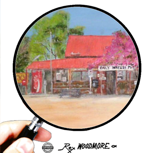 Acrylic Painting by Rex Woodmore titled Historic Hotel