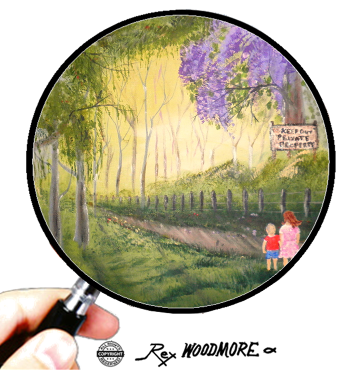 Acrylic Painting by Rex Woodmore titled Private Property