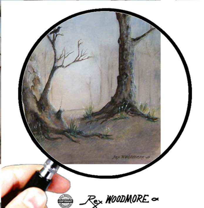 Acrylic Painting by Rex Woodmore titled Eerie Eucalyptus