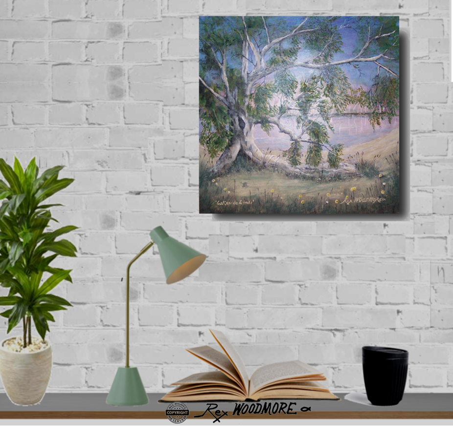 Acrylic Painting by Rex Woodmore titled Lakeside Limbs