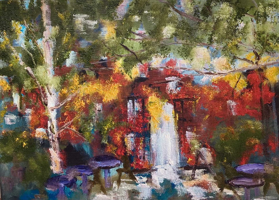 Oil Painting by Margaret Morgan Watkins titled Autumn in Malmsbury VIC