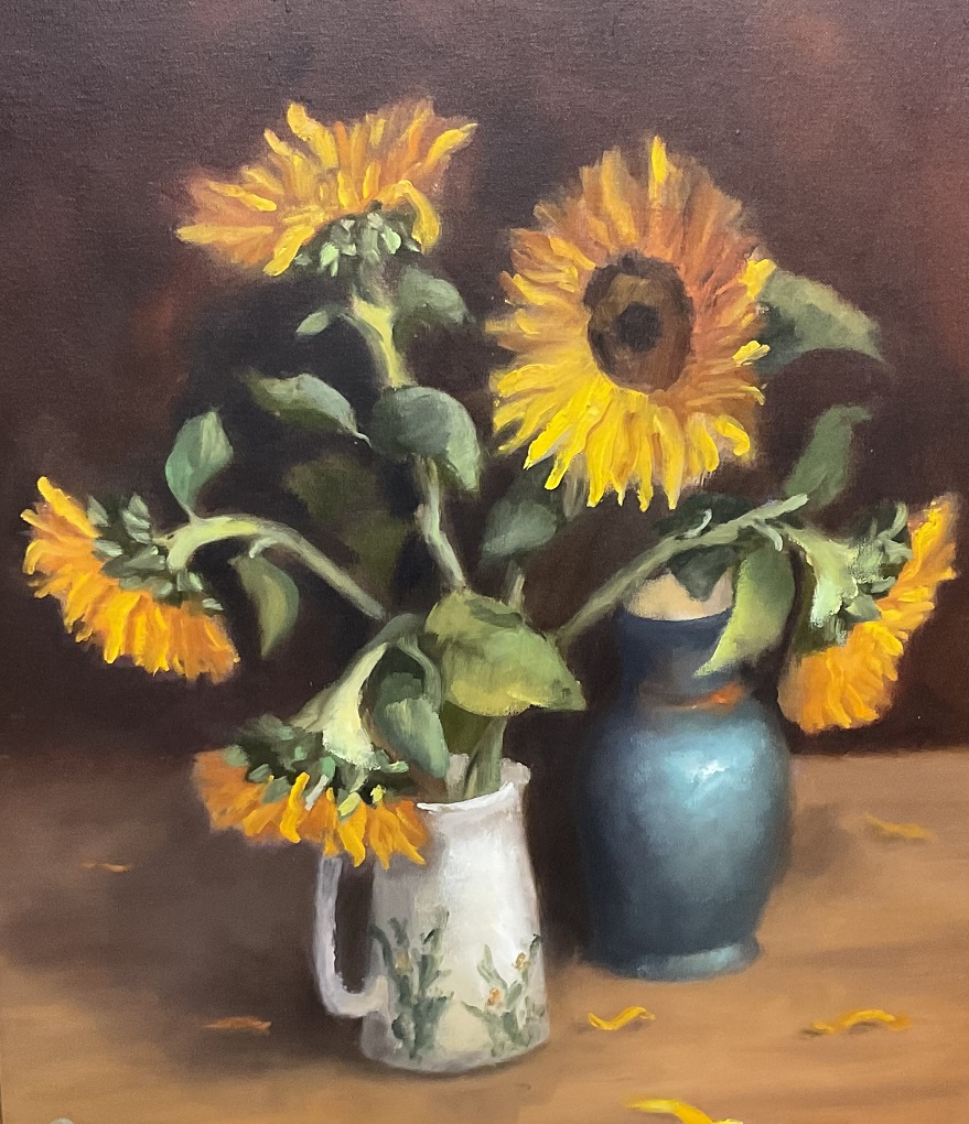 Oil Painting by Lyn Ellis titled Sunflowers