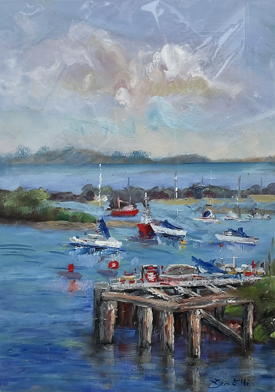 Oil Painting by Lyn Ellis titled The Old Jetty at Swan Bay Queenscliff