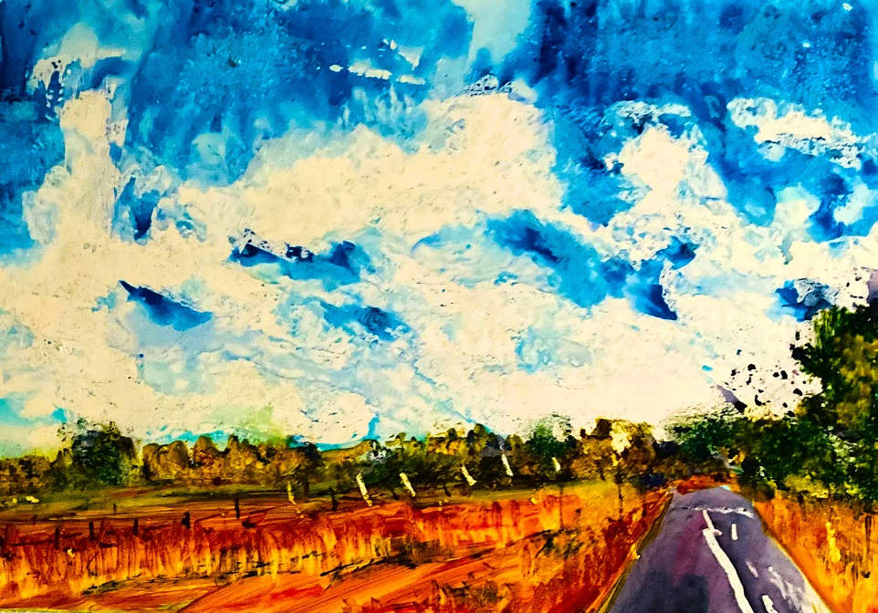 Watercolour Painting by Margaret Morgan Watkins titled Hashness of Summer - Macedon Ranges