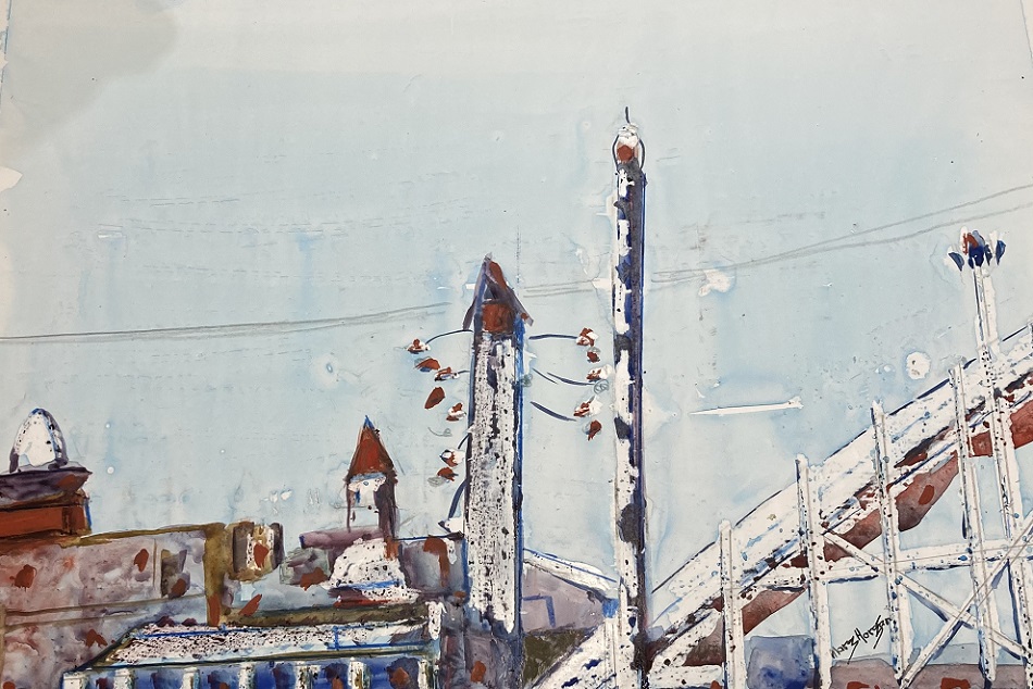 Watercolour Painting by Margaret Morgan Watkins titled Luna Park