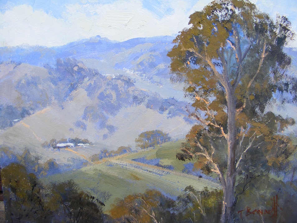 Oil Painting by Trish Bennett titled Patchwork landscape