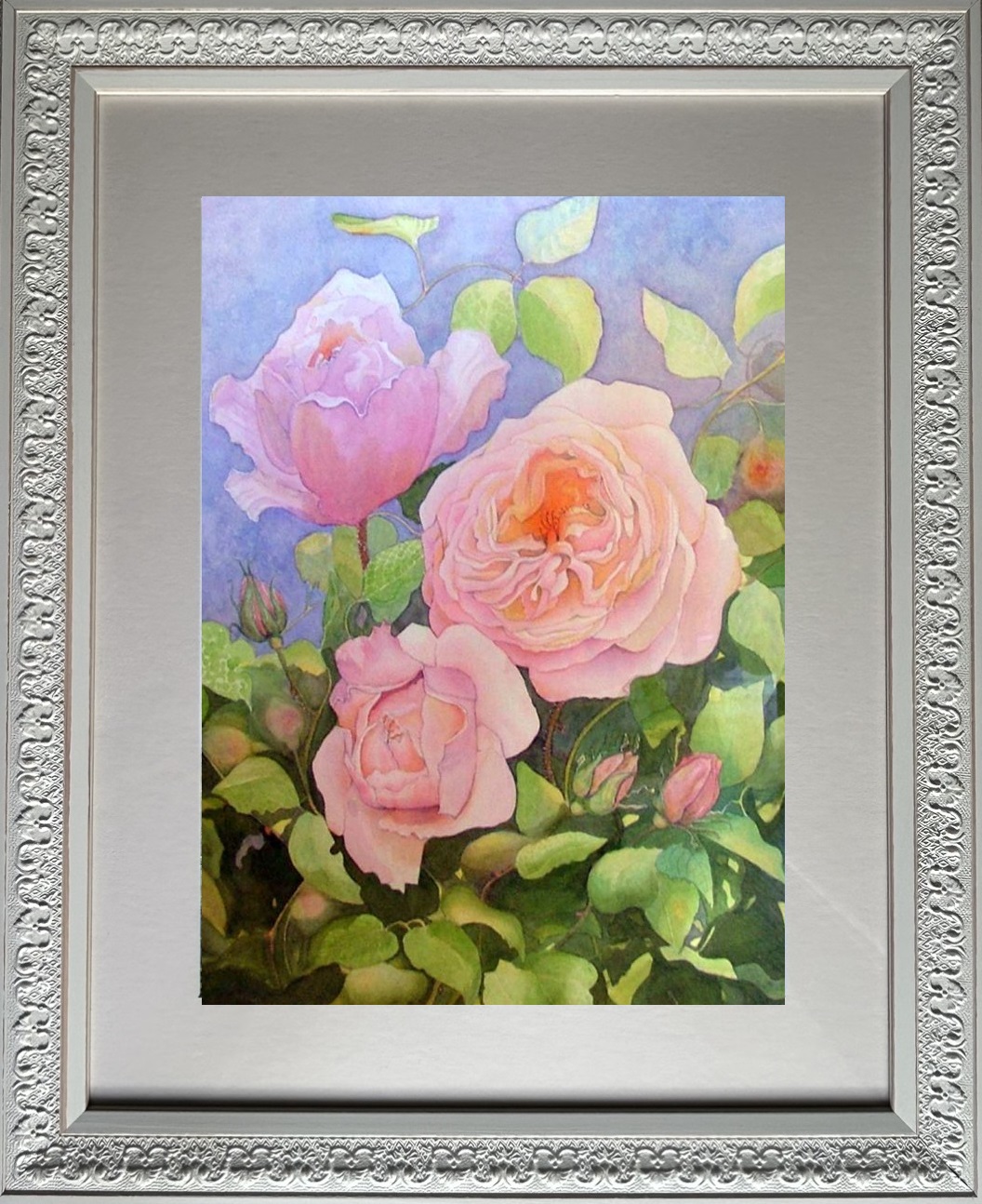 Watercolour Painting by Glenys Gaston titled Constance Spry Roses
