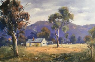 An Oil painting by Diana Garth in the Impressionist style  depicting Landscape Hills and Trees and titled Afternoon Peace
