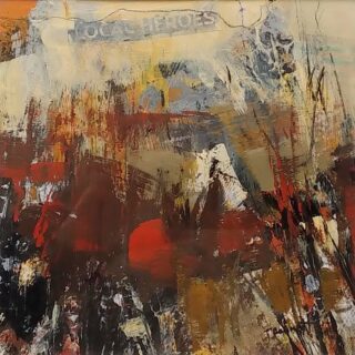 A Mixed Media painting by Trish Bennett in the Contemporary style  Fire and titled Fires Glow
