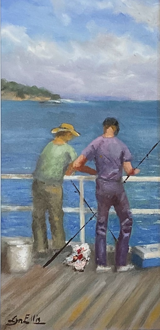 Oil Painting by Lyn Ellis titled Fishing Mates
